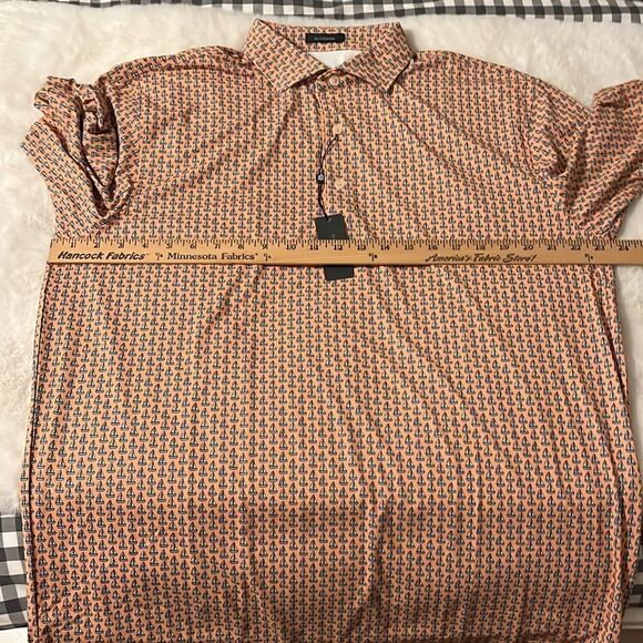 New! Turtleson Skipper Performance Orange Sailboat Print Shirt Creamsicle - Picture 8 of 12